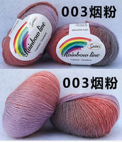 Rainbow thread segment dyed wool thread, wool gradient fine thread, skin-friendly crochet scarf thread, Irish shawl thread, hat thread thumbnail 2