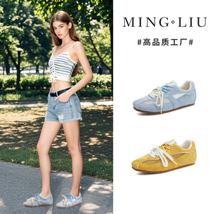 乌拉草猪皮鞋垫复古德训鞋女2025夏季新款女鞋休闲百搭真皮