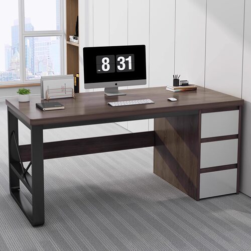 电脑桌大桌面台式单板桌家用经济办公工作台学习电脑桌椅现代书桌