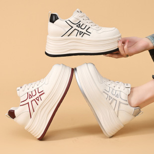 鞋子女鞋百搭圆头设计感小众单鞋2025秋冬季皮面保暖厚底增高鞋女