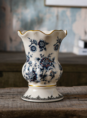 创意欧式陶瓷花瓶插花高级感客厅家居饰桌面花瓶欧式小众轻奢摆件