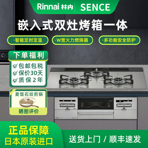 林内进口三眼烤箱一体大火力灶具
