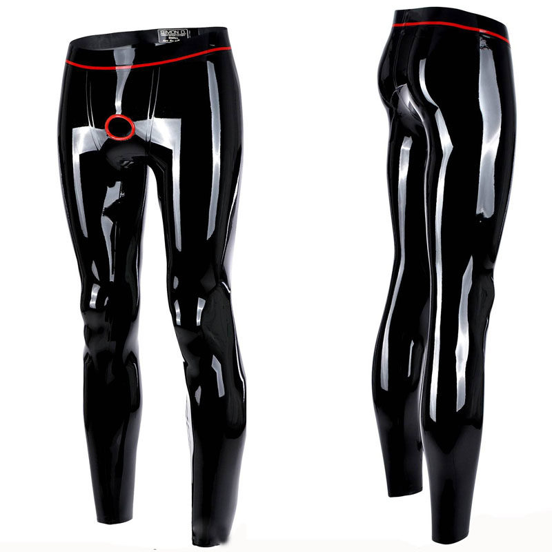 特价乳胶紧身裤latex开洞胶管