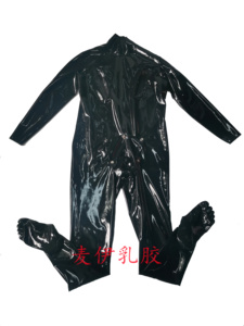MY 乳胶衣 男乳胶紧身衣乳胶连体衣五指袜乳拉链开洞砸扣挡片定制