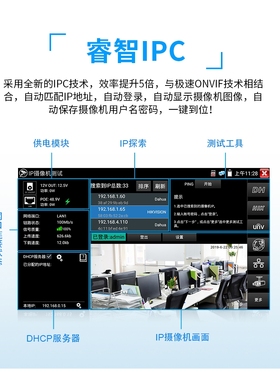 正品 网路通工程宝IPC-5200PLUS网络监控测试仪VGA HDMI输入POE