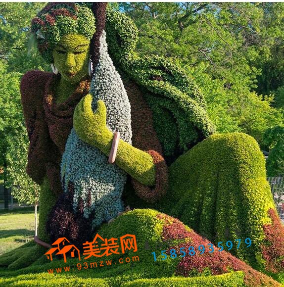 户外景区公园广场美陈布置卡通人物园林美陈花雕绿雕堆头制作