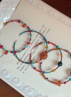 酒馆三零二秒原创手链复古设计感时尚秋冬多巴胺色系串珠手链