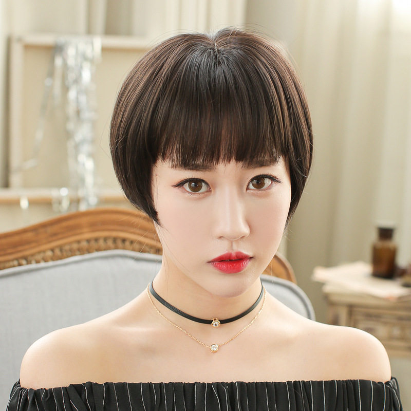 漂亮时代短直发狗啃刘海假发套高温丝甜美可爱波波头韩版bobo发型