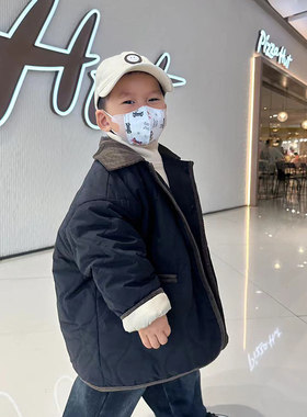 男女童拼色韩版夹克式棉衣加厚冬季棉服外套休闲棉袄保暖洋气潮