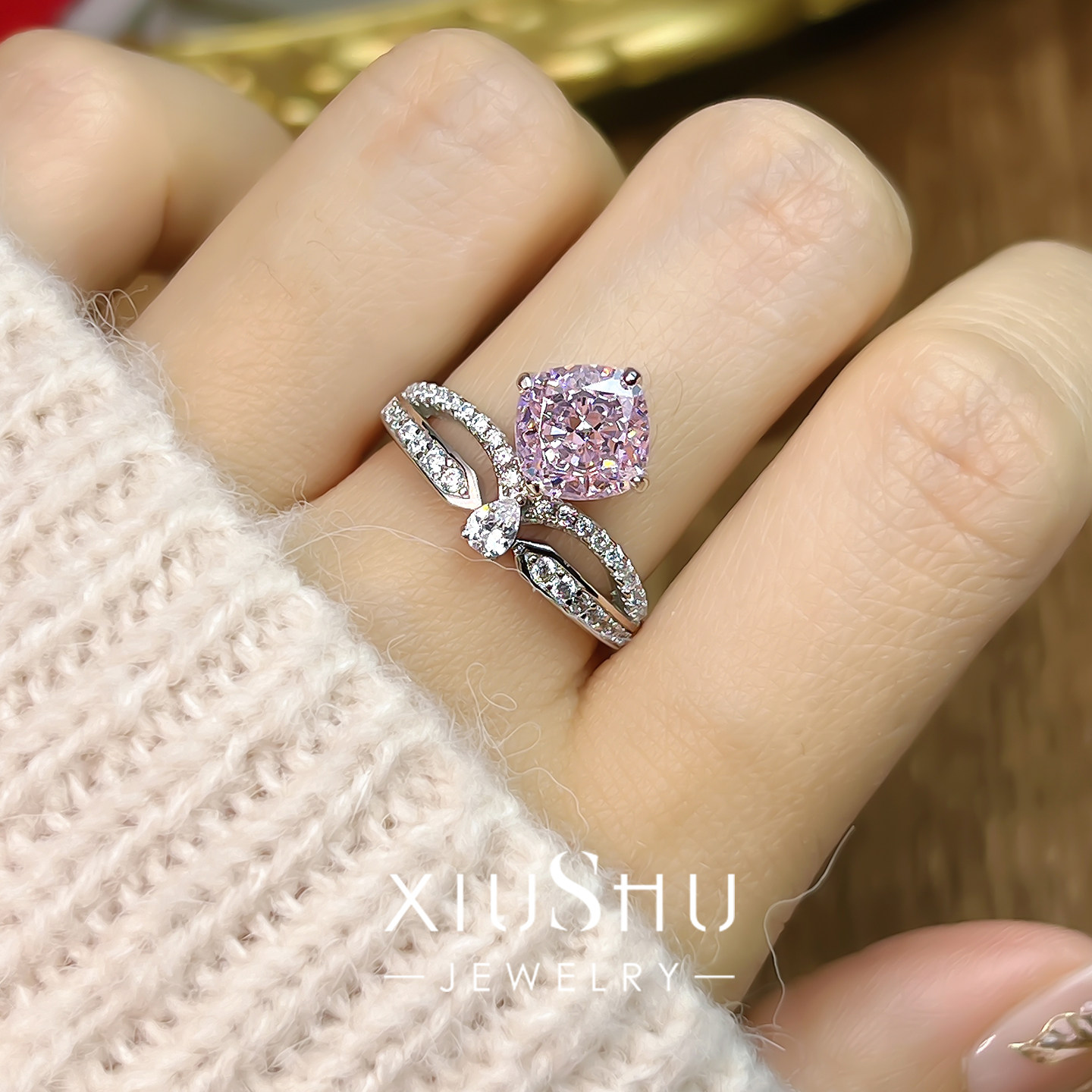 断码捡漏！925银樱花粉钻戒指,饰品/流行首饰/时尚饰品新,戒指/指环,淘宝优惠券,粉丝福利购,淘宝优惠卷