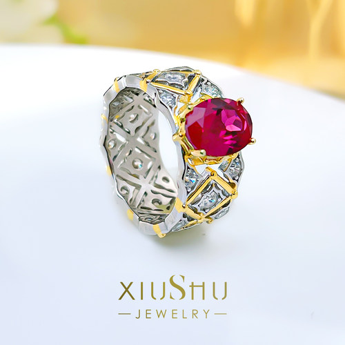 蕾丝轻奢中古风925纯银戒指
