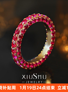 叠戴时髦满钻925银戒指