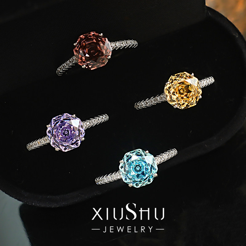 轻奢经典千禧玫瑰切925银戒指