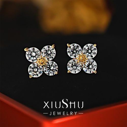 何其有幸幸运四叶草S925银耳钉