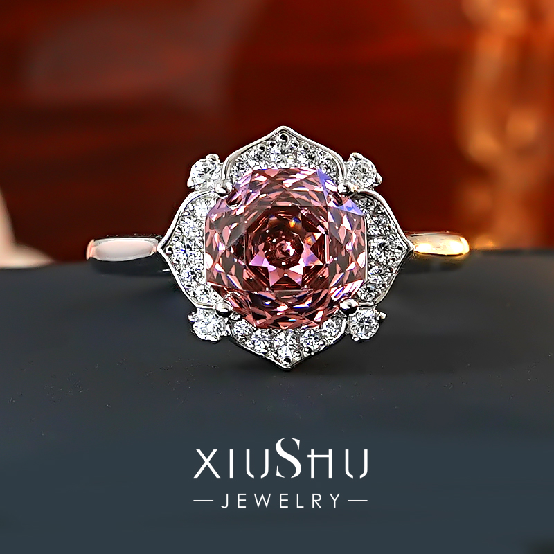 千禧玫瑰切割925银干枯玫瑰戒指