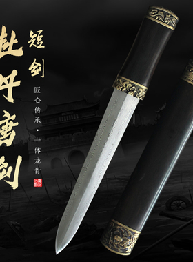 花纹钢一体防身八面小短剑龙泉市