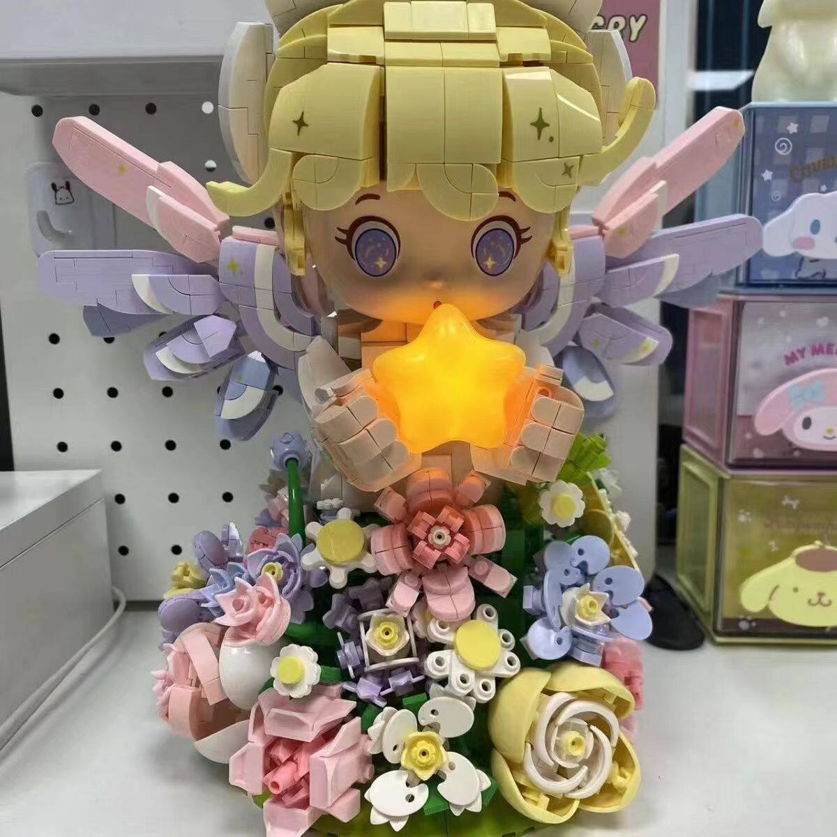 未及花予天使梦幻星星夜灯积木