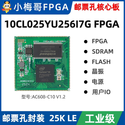 小梅哥10CL025 Cyclone10LP FPGA核心板altera开发板邮票孔工业级