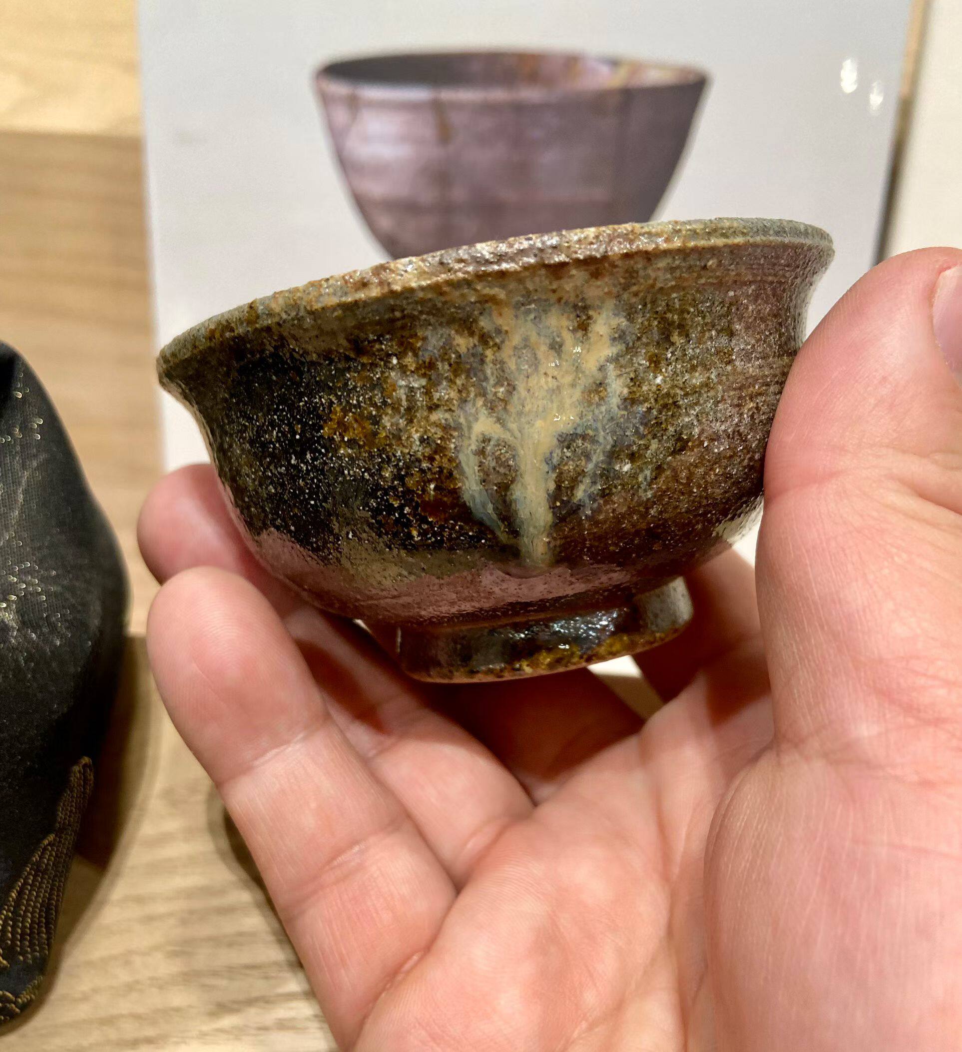 大理古龙窑柴烧日式粗陶茶杯主人杯复古风普洱杯杯雅致茶具纯手工
