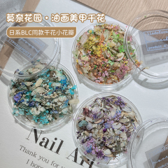 日式ins风美甲干花莫奈花园油画配色小花碎花混合diy材料指甲饰品