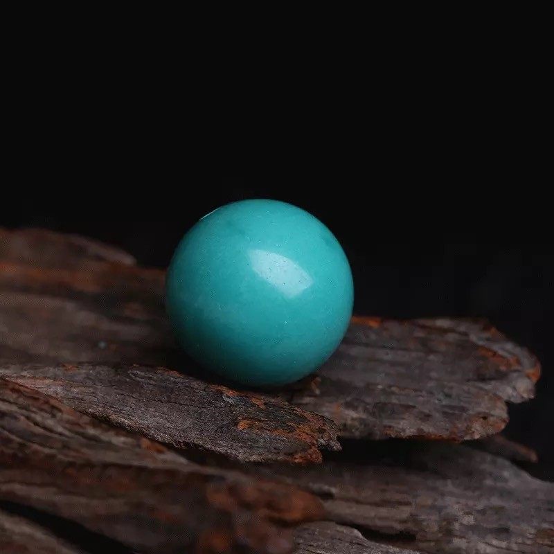 TURQUOISE LOOSE BEADS ROUND BEADS PURE NATURAL RAW STONE RAW ORE HIGH PORCELAIN DIAMOND SINGLE BEAD LOOSE BEAD BRACELET ACCESSORIES
