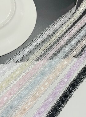 超美马卡龙色系浅粉浅蓝浅黄蕾丝织带特殊织带手工diy
