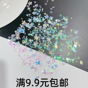 新款 饰滴胶填充物 马卡龙色系亮片闪粉彩色奶油胶装