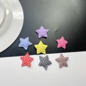 格子棉花五角星彩色DIY衣物鞋 帽搭配装 饰材料配礼物手工制作素材