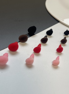 高品质植绒鼻 玩偶公仔毛绒玩具diy手工配件 仿真小动物三角鼻子