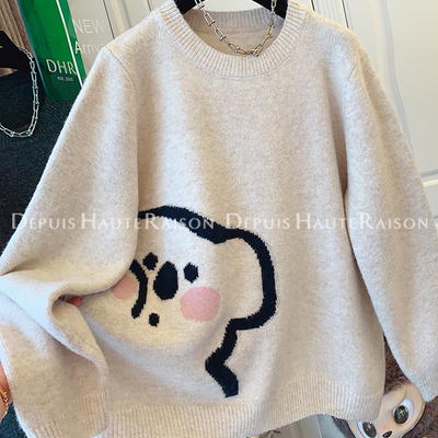 DHR软糯慵懒风小熊毛衣针织衫