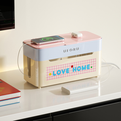 uforu粉色可爱插排插座收纳盒