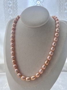 精品头档天然淡水无核米型珍珠纯银项链稀有金属色高品质一物一拍