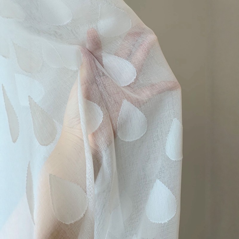 茜茜李出口欧美欧古典窗纱美式窗帘卧室百搭复古卧室纯白纱帘雨滴