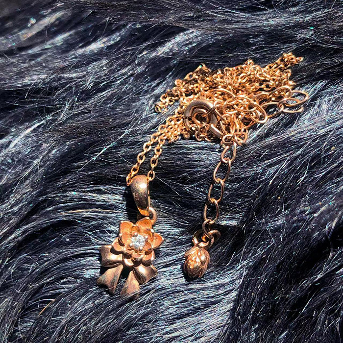 Lotus Hill Treasure Solitary Item 9 YELLOW GOLD NECKLACE neutral Trend Lotus Bowtie Necklace 10Kin the Accessories/Fashion Jewelry, Necklace  category - from Buy2taobao.com to provide professional Taobao agent buy service