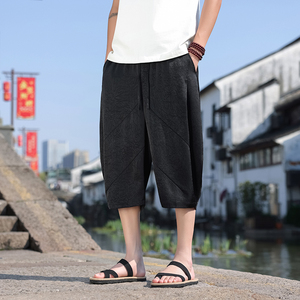 风夏季男士凉感灯笼裤2025中式复古大码宽松七分裤K35-P55图片