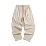 26春夏新款亚麻直筒宽松哈伦裤风棉麻休闲裤B378-K51-P65，男装休闲裤，电商B378（原B341）