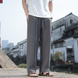 夏季男士亚麻休闲裤大码透气薄款直筒裤复古宽松直筒裤子K30-P75，男装休闲裤，电商B378（原B341）