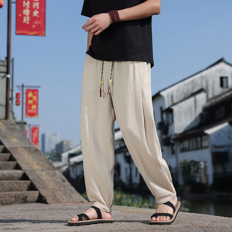 2025夏季男士休闲裤风全棉大码宽松直筒阔腿裤长裤K37-P60,男装休闲裤,电商B378（原B341）