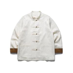 2025春季新款风男装外套提花盘扣唐装复古汉服上衣 1921-P100图片