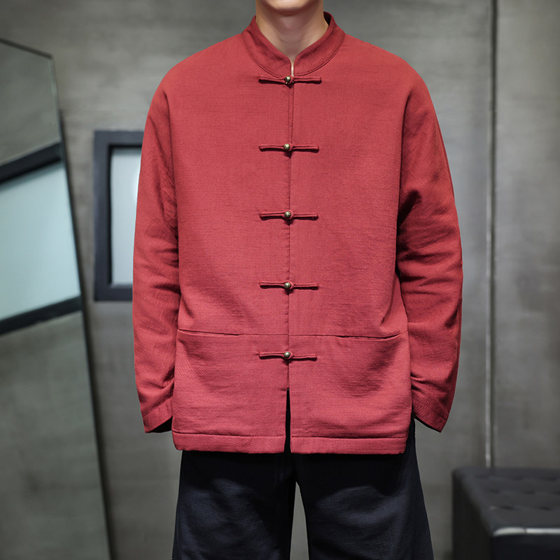 拜年服风大红色本命年立领外套全棉夹克大码唐装1933-P115，男装夹克，电商B378（原B341）