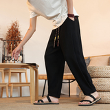 新中式复古水洗做旧休闲裤风系绳收口哈伦裤K37-P60，男装休闲裤，电商B378（原B341）