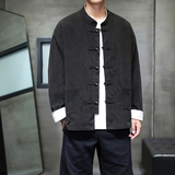 秋冬灯芯绒立领夹克外套复古风红色过年服拜年唐装1935-P95，男装夹克，电商B378（原B341）