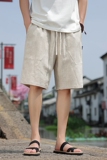 现货棉麻透气短裤纯色百搭五分短裤K31-P60，男装牛仔裤，电商B378（原B341）