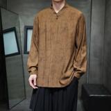 风复古扎染水墨印花衬衫春季男士大码宽松大码衬衣1901-P65，男装衬衫，电商B378（原B341）