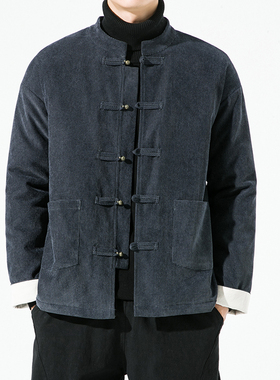 中国风加厚唐装宽松大码棉衣灯芯绒加棉夹克外套 1817-P115