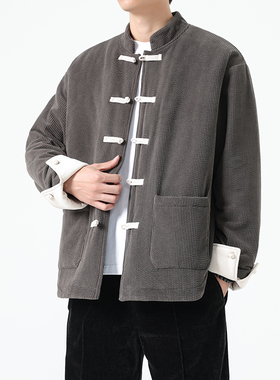 中国风立领盘扣厚款棉衣复古灯芯绒加棉加厚唐装 1918-P135