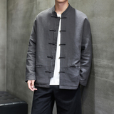 风立领盘扣夹克红色拜年服唐装手工扣大码中山装1933-P115，男装夹克，电商B378（原B341）