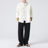 2025风复古铜扣立领外套春季浮雕褶皱盘扣大码夹克1902-P100，男装夹克，电商B378（原B341）