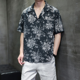 现货夏季花式翻领短袖衬衣宽松有大码1926-P55，男装衬衫，电商B378（原B341）