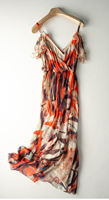 2026 New style silk halter dress, women's printed vacation beach dress, waist-cinching mulberry silk flowing long skirt thumbnail 3
